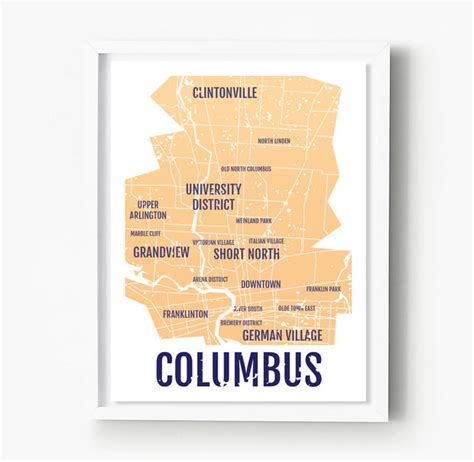 Columbus Ohio Neighborhood City Map Sproutjam