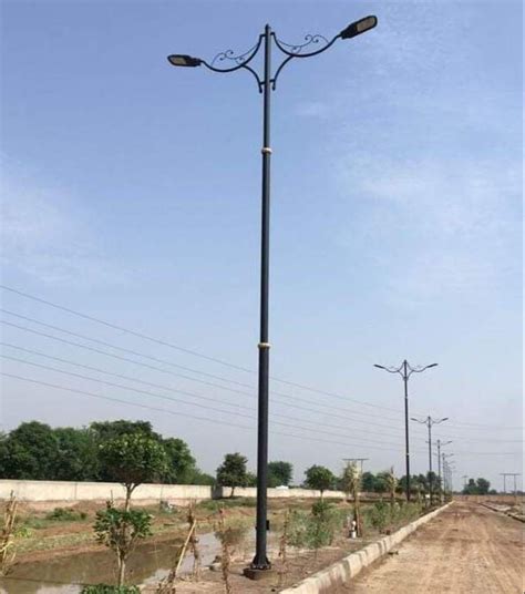 Dual Arm Mild Steel Street Light Pole 9m At Rs 16500piece In