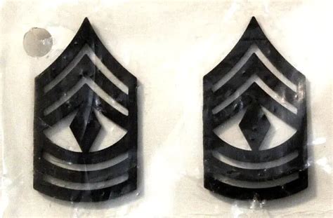 Us Army First Sergeant Subdued Rank Insignia Collar Pins Pair 1200