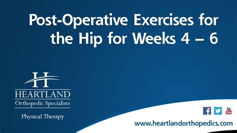 Post Operative Exercises Weeks 4 6 For Total Hip Replacement Youtube