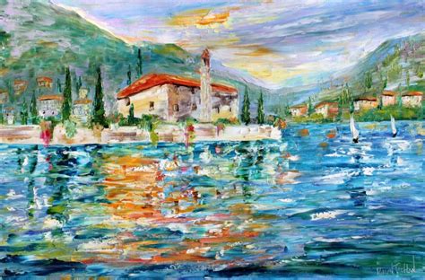Karen Tarlton Lake Como Italy Reflections Painting By Karen Tarlton
