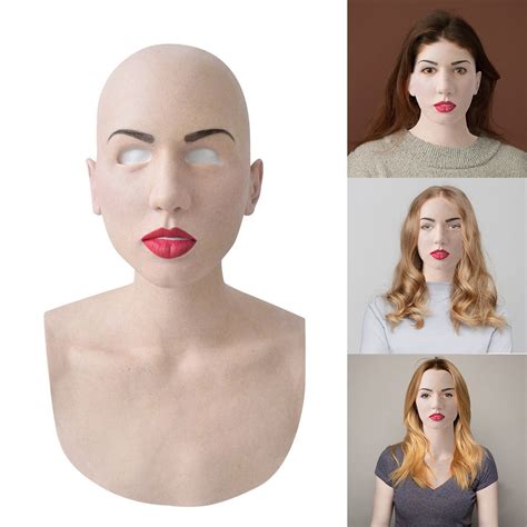 Buy Kimloog Realistic Female Woman Face Sissy Latex Mask Scarlet Human Face Party Fancy Dress