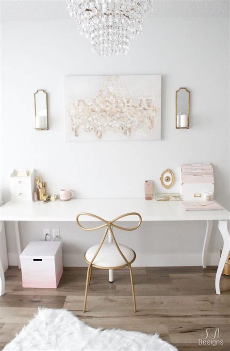 Blush And Gold Glam Office Reveal Home Office Decor Home Office Design
