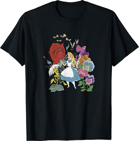 Disney Alice In Wonderland Alice In The Flowers T Shirt Uk