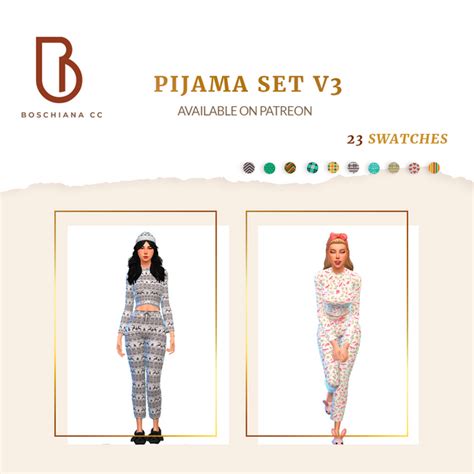 Pijama Set V3🎄 Boschiana Cc On Patreon In 2023 Sims 4 Cc Finds