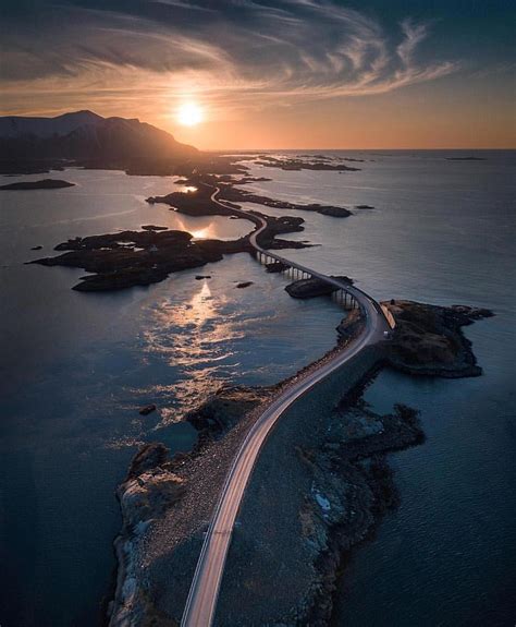 The Beautiful Atlantic Road In Norway Captured From Above Norge Photo