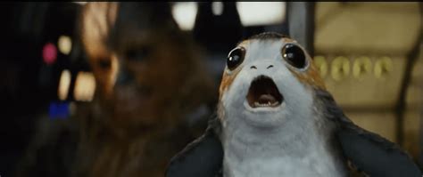 Star Wars Releases Hi Res Photo Of Sad Porg Watching Chewbacca Eat From