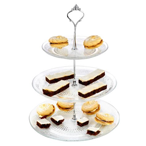 Buy Premium Glass Cake Stand Round Display With New Fittings 2 Tier