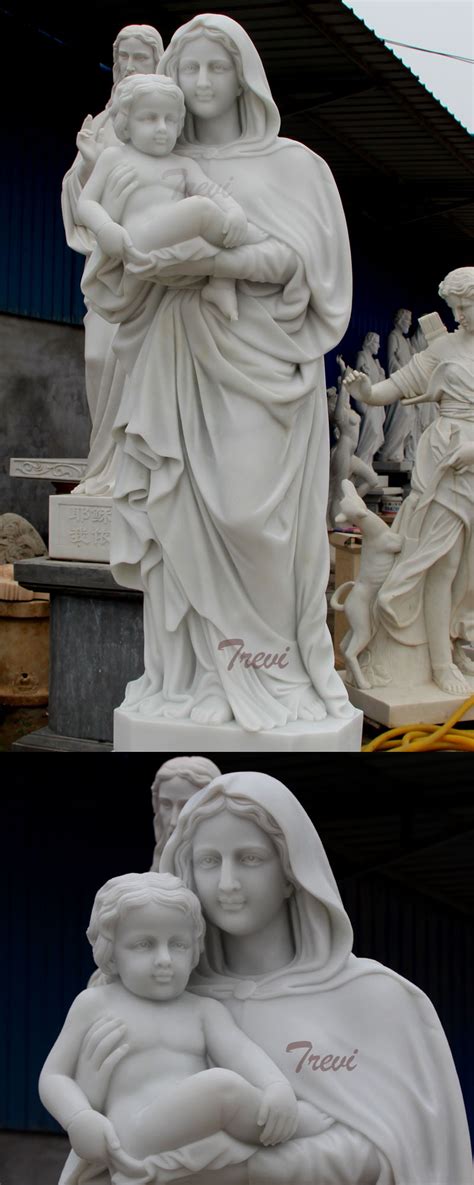 Religious Garden Statues Of White Madonna And Christ Statues For Sale