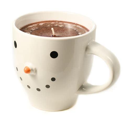 Ceramic Snowman Mug Filled With Coffee Scented Candle 20 Oz