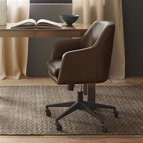 Helvetica Leather Office Chair West Elm United Kingdom