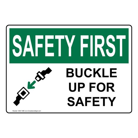 buckle up caution signs