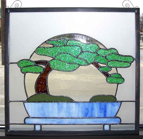Bonsai Tree Peaceful Stained Glass Hanging Etsy New Zealand