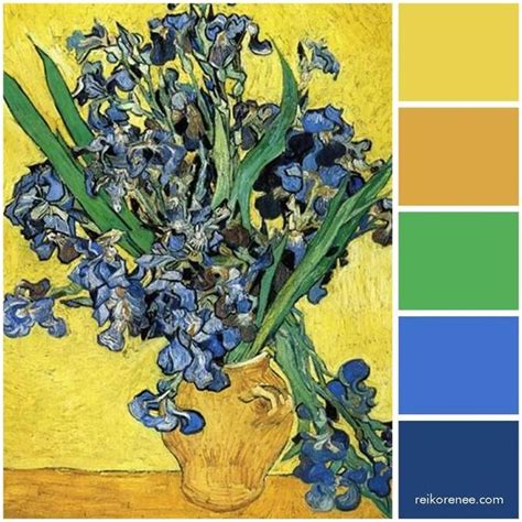 Color Palette Inspired By Artist Vincent Van Goghs Still Life With