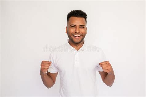 Joyful Young Man Celebrating Win Stock Photo Image Of Success Young