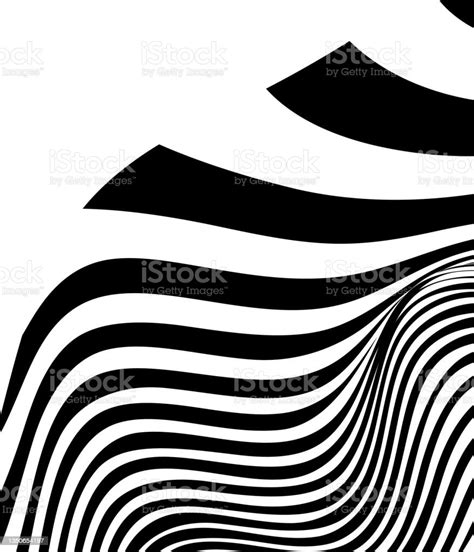 Vector Black And White Stripes Zebra Wave Pattern Background For Design
