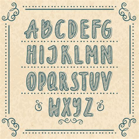 Premium Vector Hand Drawn Alphabet With Doodle Letters Vector