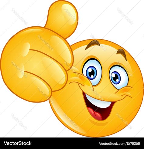 Emoticon With Thumbs Up Vector Illustration 309403 Ve Vrogue Co