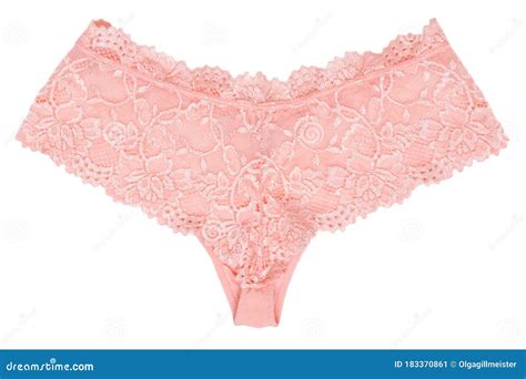 Underwear Woman Isolated Close Up Of Luxurious Elegant Pink Lacy Thongs Panties Isolated On A
