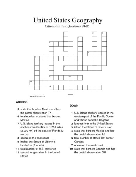Geography Crossword Puzzle Answer Key Citydesignusa