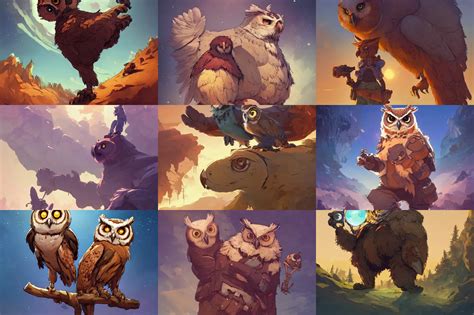Depiction Of A Owl Bear Official Fanart Behance Hd Stable Diffusion