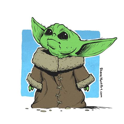 8x8 Print Baby Yoda — Shane Hunt Art Yoda Art Yoda
