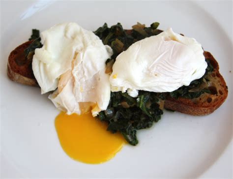 Perfect Poached Eggs With Sautéed Kale And Toast Food Woolf