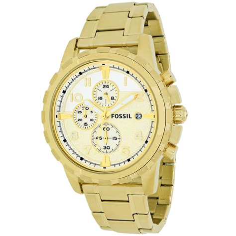 Fossil Dean Chronograph Mens Watch Gold Tone Stainless Steel Fs4867p