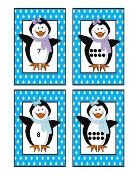 Penguin number matching cards | Matching cards, Number matching, Penguins