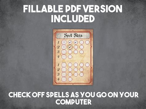 Dnd Rogue Spell Slot Tracker Cards Instant Download And Print Dandd