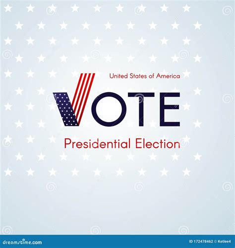 Us Presidential Election Voting 2020 Text Vote With A Tick Usa Flag On
