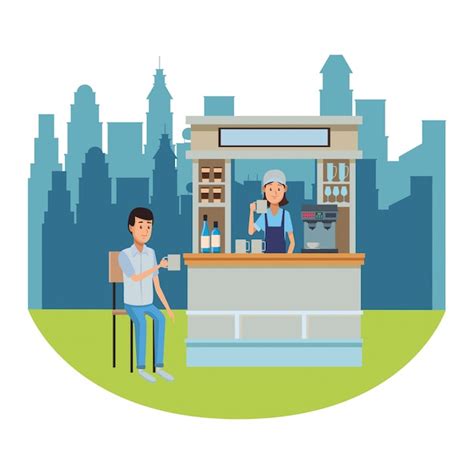 Premium Vector Coffee Shop Cartoon