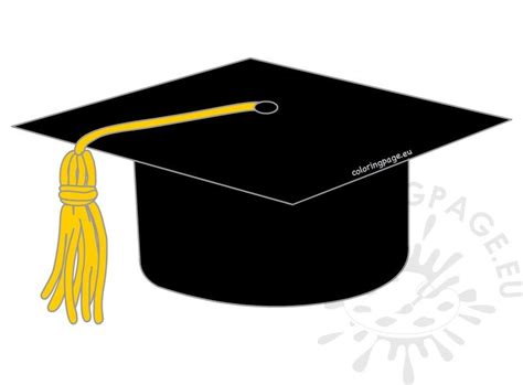 Black Graduation Cap Clipart Coloring Page