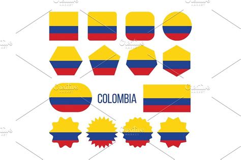 Colombia Flag Collection Figure in 2020 | Colombia flag, Illustration ...