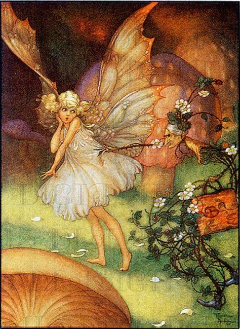 Fairy Caught By Old Lady Clinging Vine Digital Vintage Fairy Etsy