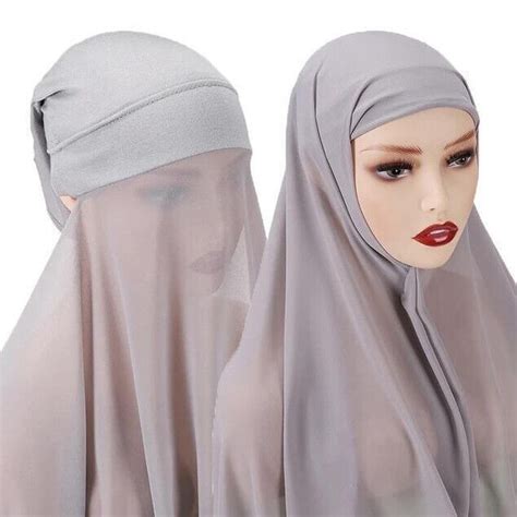 instant hijab scarf one piece chiffon hijab shawl head wrap premium quality ebay