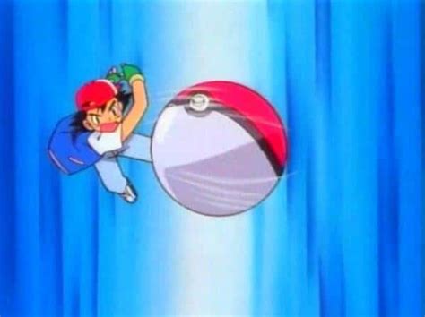 Ash Throwing Pokeball Pokemon Ash Throwing Pokeball Choosing Attacking Anime R