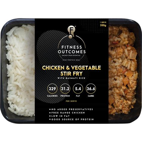 Fitness Outcomes Low Carb Chicken Mushroom Stroganoff Bacon Frozen Meal G Woolworths
