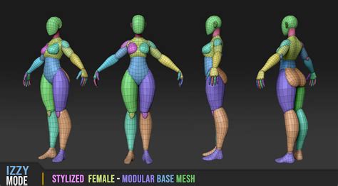 Stylized Female Modular Base Mesh