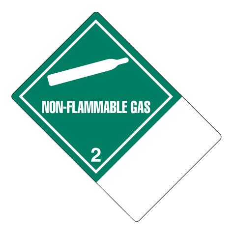 Hazard Class 2 2 Non Flammable Gas Worded Shipping Name Large Tab