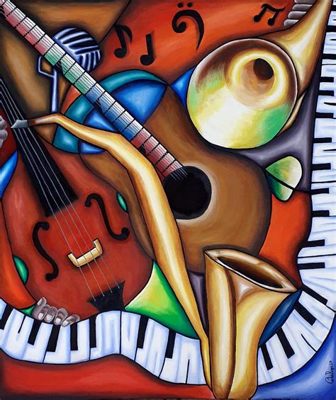 Smooth Jazz Oil Painting By Carlos Duque