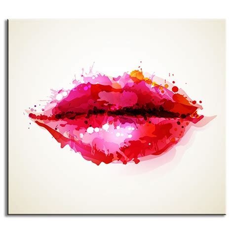 Impressionist Abstract Red Lips Canvas Painting Modern Individuality Lips Prints On Canvas Wall