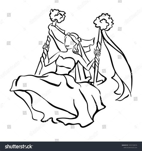 Beautiful Bride Wedding Dress Veil Stock Vector Royalty Free 1035728974