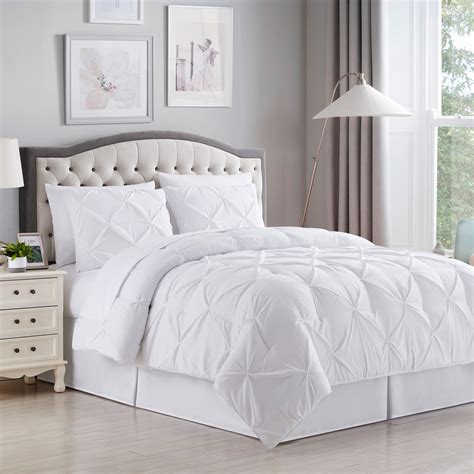 8 Piece Bed In A Bag Pintuck Comforter Sheet Bed Skirt Sham Set Queen