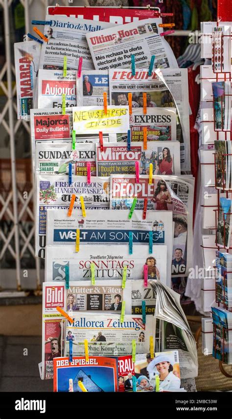 Mallorca Spain May 082016 Magazines On Display In A Store In