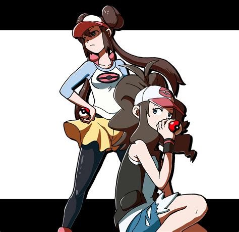 Anime Anime Girls Pokemon Rosa Pokemon Hilda Pokemon Long Hair