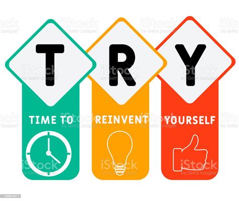 Try Time To Reinvent Yourself Acronym Business Concept Stock