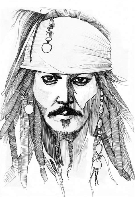 Johnny Depp As Jack Sparrow Sketch Avengers Drawings Joker Drawings