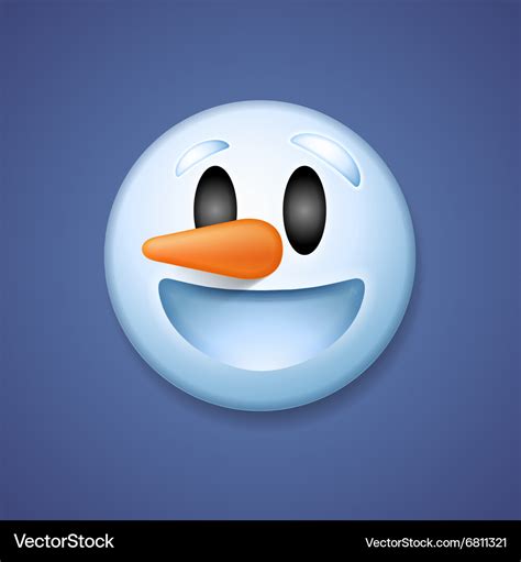 Snowman Emoticon Laughing Holiday Emoji Smile Vector Image