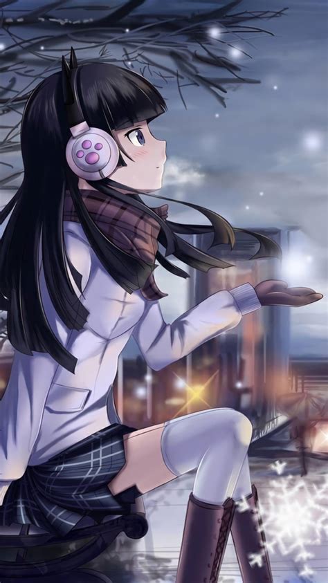 750x1334 Anime Girl Winter Night 5k Iphone 6 Iphone 6s Iphone 7 Hd 4k Wallpapers Images